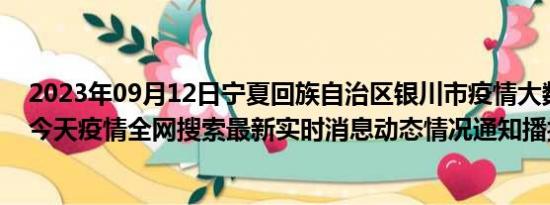 2023年09月12日宁夏回族自治区银川市疫情大数据-今日/今天疫情全网搜索最新实时消息动态情况通知播报