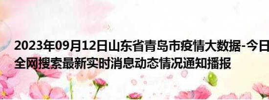 2023年09月12日山东省青岛市疫情大数据-今日/今天疫情全网搜索最新实时消息动态情况通知播报