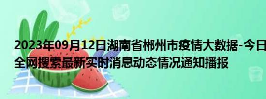 2023年09月12日湖南省郴州市疫情大数据-今日/今天疫情全网搜索最新实时消息动态情况通知播报