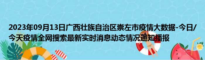 2023年09月13日广西壮族自治区崇左市疫情大数据