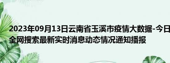 2023年09月13日云南省玉溪市疫情大数据-今日/今天疫情全网搜索最新实时消息动态情况通知播报