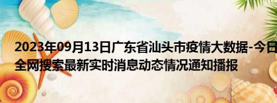 2023年09月13日广东省汕头市疫情大数据-今日/今天疫情全网搜索最新实时消息动态情况通知播报