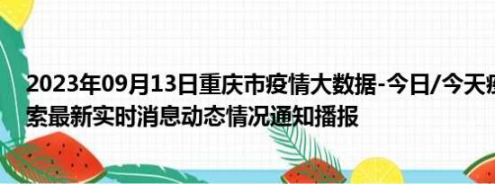 2023年09月13日重庆市疫情大数据-今日/今天疫情全网搜索最新实时消息动态情况通知播报