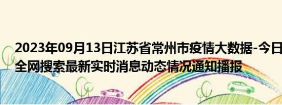 2023年09月13日江苏省常州市疫情大数据-今日/今天疫情全网搜索最新实时消息动态情况通知播报