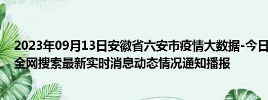 2023年09月13日安徽省六安市疫情大数据-今日/今天疫情全网搜索最新实时消息动态情况通知播报