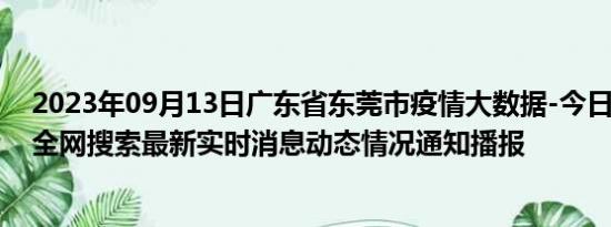 2023年09月13日广东省东莞市疫情大数据-今日/今天疫情全网搜索最新实时消息动态情况通知播报