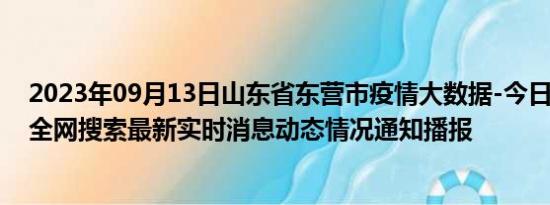 2023年09月13日山东省东营市疫情大数据-今日/今天疫情全网搜索最新实时消息动态情况通知播报