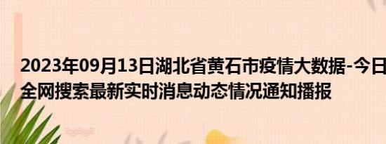 2023年09月13日湖北省黄石市疫情大数据-今日/今天疫情全网搜索最新实时消息动态情况通知播报