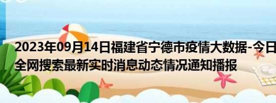 2023年09月14日福建省宁德市疫情大数据-今日/今天疫情全网搜索最新实时消息动态情况通知播报