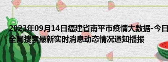 2023年09月14日福建省南平市疫情大数据-今日/今天疫情全网搜索最新实时消息动态情况通知播报