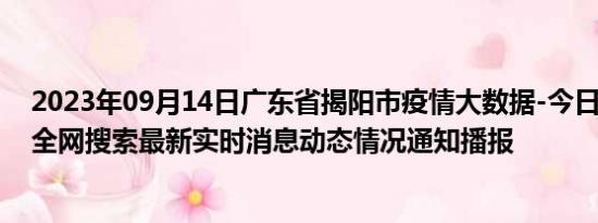 2023年09月14日广东省揭阳市疫情大数据-今日/今天疫情全网搜索最新实时消息动态情况通知播报