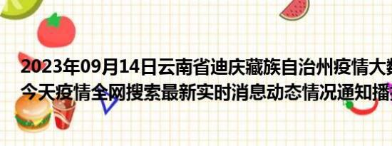 2023年09月14日云南省迪庆藏族自治州疫情大数据-今日/今天疫情全网搜索最新实时消息动态情况通知播报