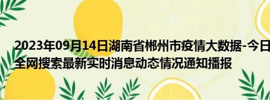 2023年09月14日湖南省郴州市疫情大数据-今日/今天疫情全网搜索最新实时消息动态情况通知播报