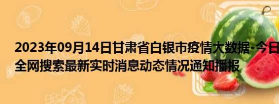 2023年09月14日甘肃省白银市疫情大数据-今日/今天疫情全网搜索最新实时消息动态情况通知播报