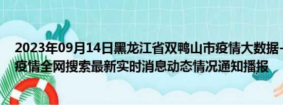 2023年09月14日黑龙江省双鸭山市疫情大数据-今日/今天疫情全网搜索最新实时消息动态情况通知播报