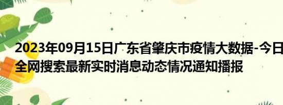 2023年09月15日广东省肇庆市疫情大数据-今日/今天疫情全网搜索最新实时消息动态情况通知播报