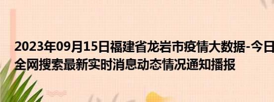 2023年09月15日福建省龙岩市疫情大数据-今日/今天疫情全网搜索最新实时消息动态情况通知播报