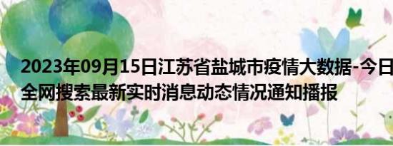 2023年09月15日江苏省盐城市疫情大数据-今日/今天疫情全网搜索最新实时消息动态情况通知播报