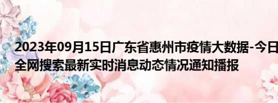 2023年09月15日广东省惠州市疫情大数据-今日/今天疫情全网搜索最新实时消息动态情况通知播报