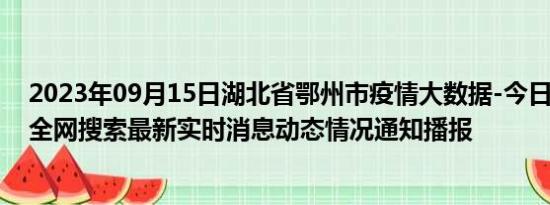 2023年09月15日湖北省鄂州市疫情大数据-今日/今天疫情全网搜索最新实时消息动态情况通知播报