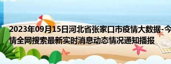 2023年09月15日河北省张家口市疫情大数据-今日/今天疫情全网搜索最新实时消息动态情况通知播报