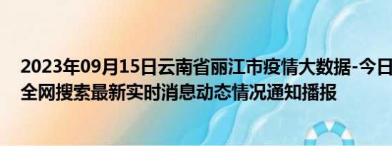 2023年09月15日云南省丽江市疫情大数据-今日/今天疫情全网搜索最新实时消息动态情况通知播报