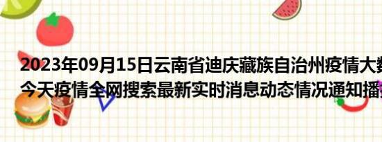 2023年09月15日云南省迪庆藏族自治州疫情大数据-今日/今天疫情全网搜索最新实时消息动态情况通知播报