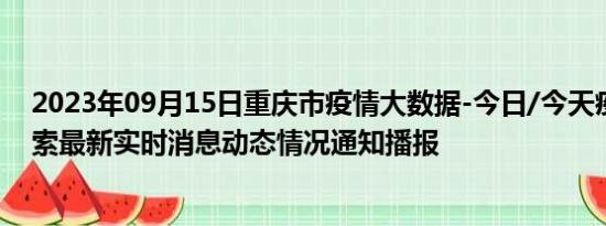 2023年09月15日重庆市疫情大数据-今日/今天疫情全网搜索最新实时消息动态情况通知播报