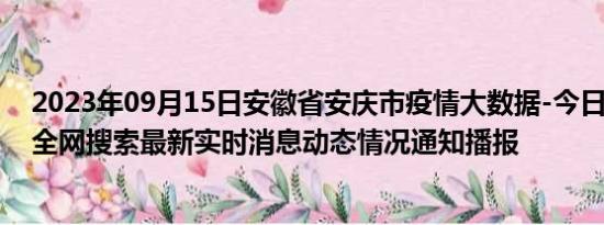 2023年09月15日安徽省安庆市疫情大数据-今日/今天疫情全网搜索最新实时消息动态情况通知播报