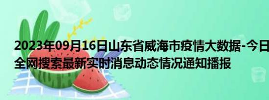 2023年09月16日山东省威海市疫情大数据-今日/今天疫情全网搜索最新实时消息动态情况通知播报