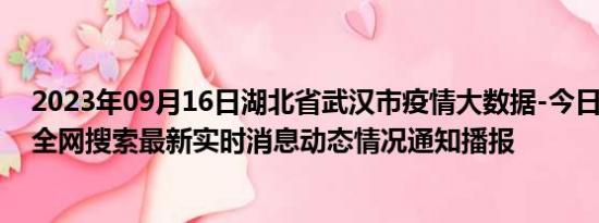 2023年09月16日湖北省武汉市疫情大数据-今日/今天疫情全网搜索最新实时消息动态情况通知播报