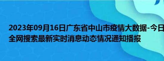 2023年09月16日广东省中山市疫情大数据-今日/今天疫情全网搜索最新实时消息动态情况通知播报