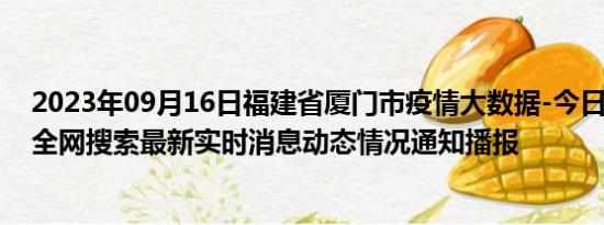 2023年09月16日福建省厦门市疫情大数据-今日/今天疫情全网搜索最新实时消息动态情况通知播报