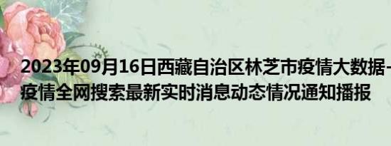 2023年09月16日西藏自治区林芝市疫情大数据-今日/今天疫情全网搜索最新实时消息动态情况通知播报