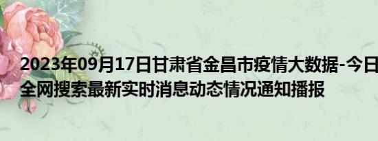 2023年09月17日甘肃省金昌市疫情大数据-今日/今天疫情全网搜索最新实时消息动态情况通知播报