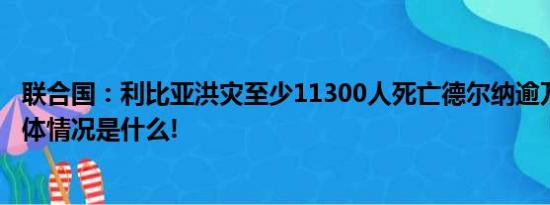 联合国：利比亚洪灾至少11300人死亡德尔纳逾万人失踪 具体情况是什么!