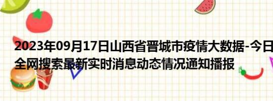 2023年09月17日山西省晋城市疫情大数据-今日/今天疫情全网搜索最新实时消息动态情况通知播报