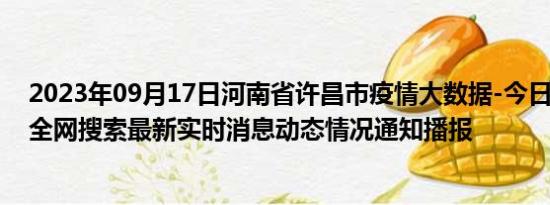 2023年09月17日河南省许昌市疫情大数据-今日/今天疫情全网搜索最新实时消息动态情况通知播报