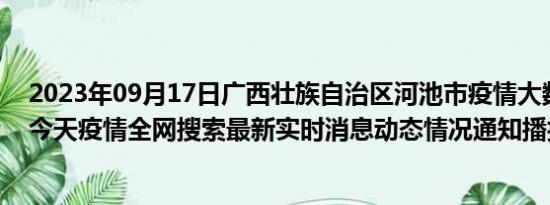 2023年09月17日广西壮族自治区河池市疫情大数据-今日/今天疫情全网搜索最新实时消息动态情况通知播报