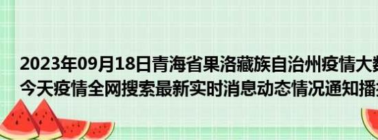 2023年09月18日青海省果洛藏族自治州疫情大数据-今日/今天疫情全网搜索最新实时消息动态情况通知播报