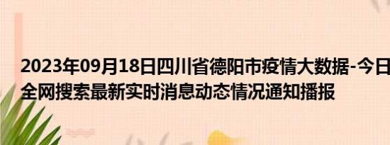 2023年09月18日四川省德阳市疫情大数据-今日/今天疫情全网搜索最新实时消息动态情况通知播报