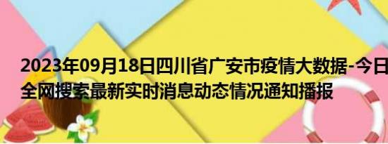 2023年09月18日四川省广安市疫情大数据-今日/今天疫情全网搜索最新实时消息动态情况通知播报