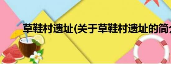 草鞋村遗址(关于草鞋村遗址的简介)