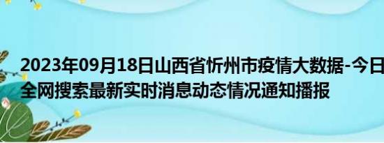 2023年09月18日山西省忻州市疫情大数据-今日/今天疫情全网搜索最新实时消息动态情况通知播报