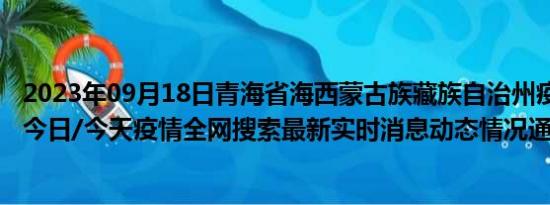 2023年09月18日青海省海西蒙古族藏族自治州疫情大数据-今日/今天疫情全网搜索最新实时消息动态情况通知播报