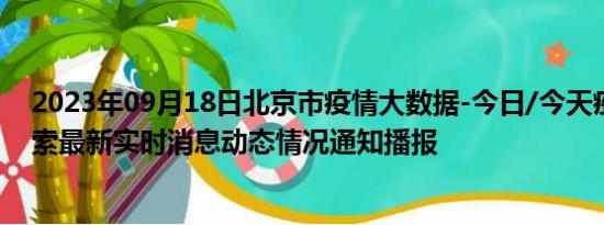 2023年09月18日北京市疫情大数据-今日/今天疫情全网搜索最新实时消息动态情况通知播报