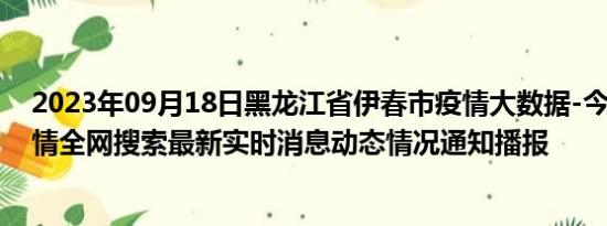 2023年09月18日黑龙江省伊春市疫情大数据-今日/今天疫情全网搜索最新实时消息动态情况通知播报