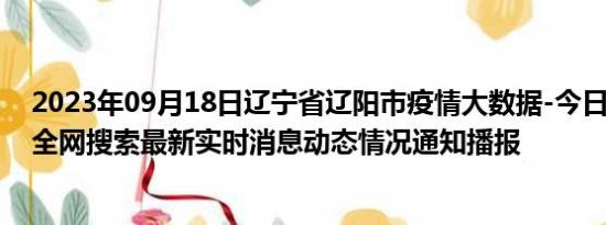 2023年09月18日辽宁省辽阳市疫情大数据-今日/今天疫情全网搜索最新实时消息动态情况通知播报