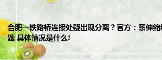 合肥一铁路桥连接处疑出现分离？官方：系伸缩缝无安全问题 具体情况是什么!