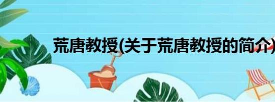 荒唐教授(关于荒唐教授的简介)